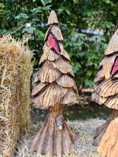 Woodland Series tree with cardinal and squirrel on base